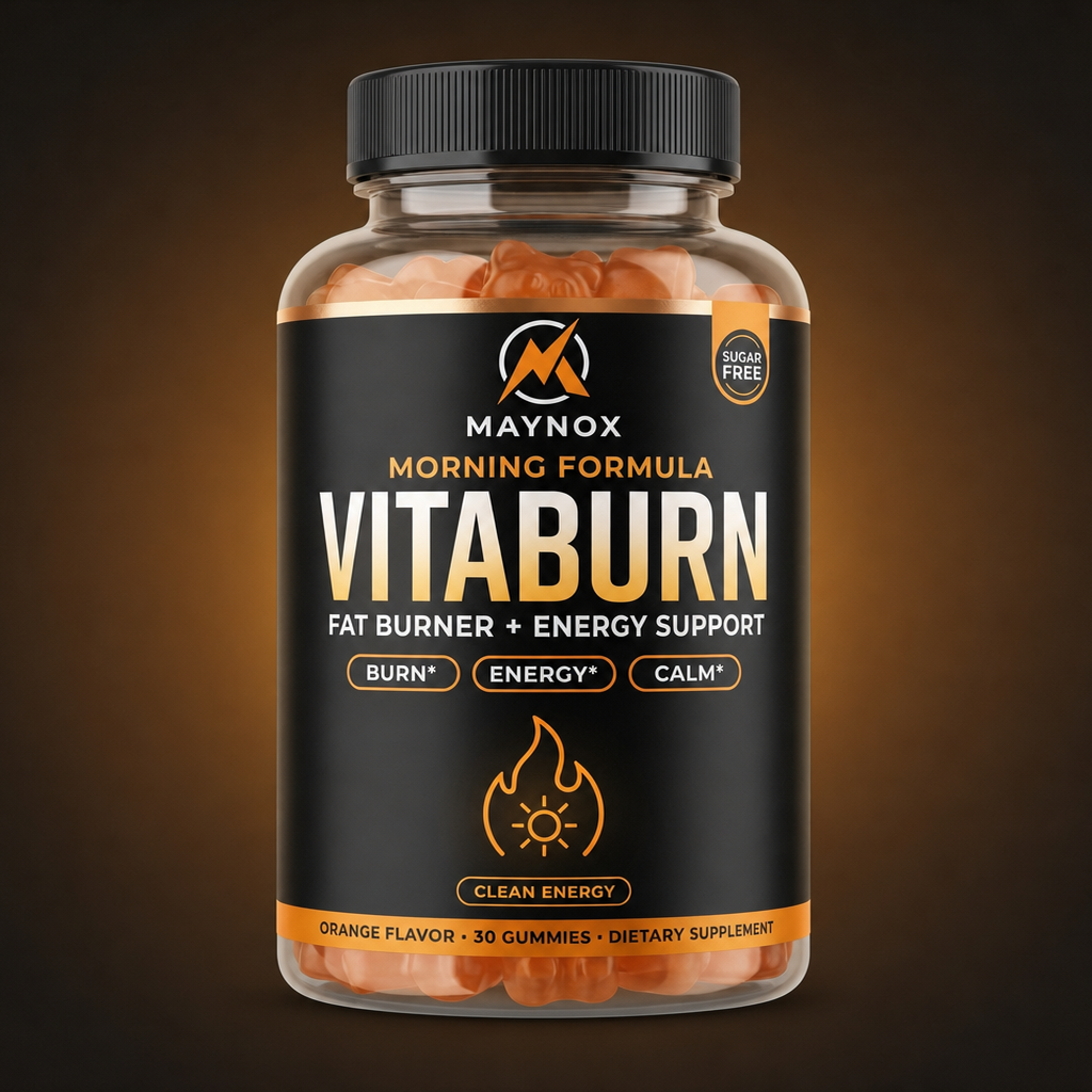 VitaBurn Morning Formula - Daytime Fat Burner Gummies for Men, Orange, 30 Gummies