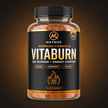 VitaBurn Morning Formula - Daytime Fat Burner Gummies for Men, Orange, 30 Gummies
