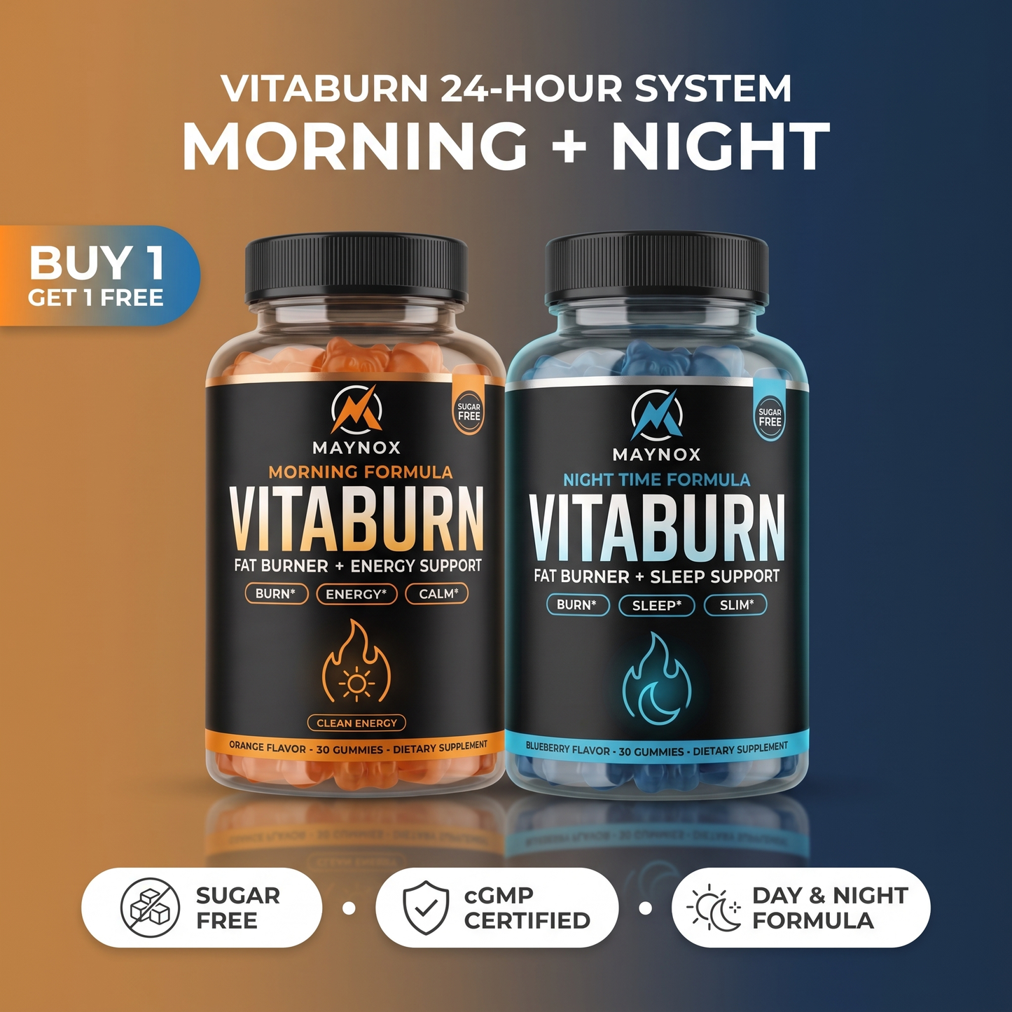 VitaBurn 24-Hour System / Fat Burner Gummies for Men